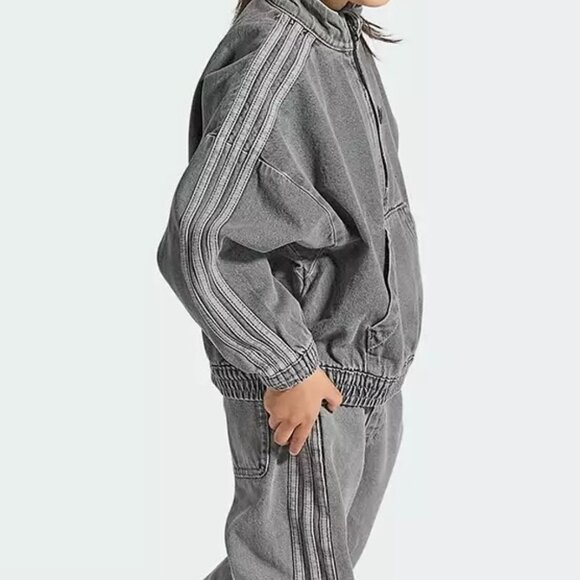 adidas Originals Kids Denim Pants and Jacket Crew Set, Grey Size 5T, Unisex - Picture 5 of 9